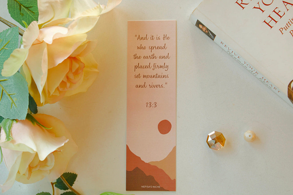 Abstract Mountains Islamic Bookmark