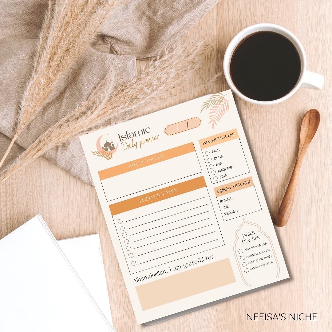 Islamic Daily Planner | Ramadan Prayer, Quran Tracker