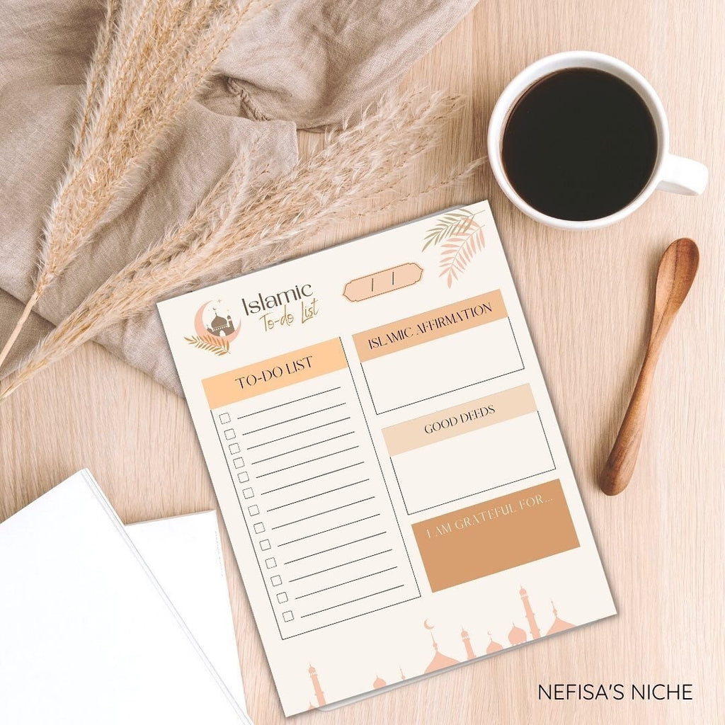 Islamic To-Do List Notepad | Ramadan Planner, Daily Gratitude
