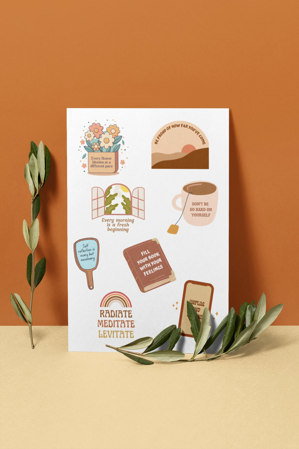 Self-Care Affirmations Sticker Sheet