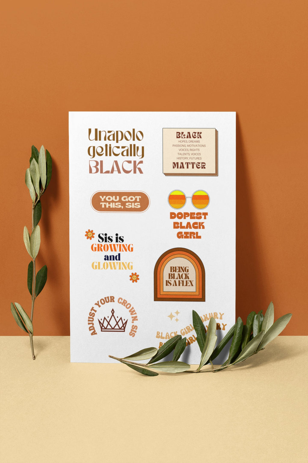 Melanin Affirmations Sticker Sheet