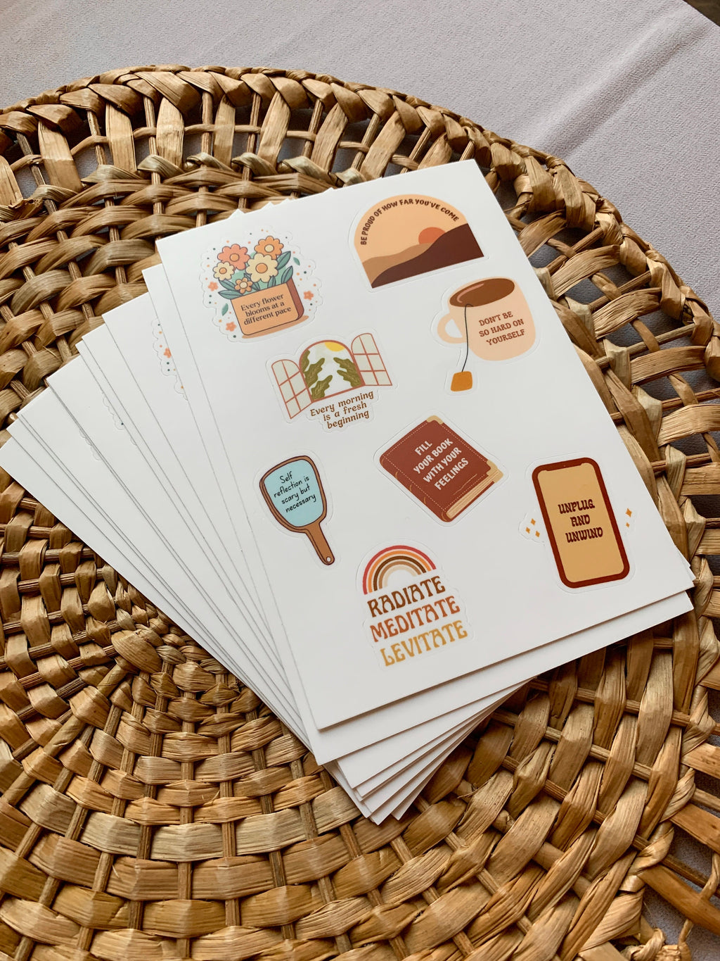 Self-Care Affirmations Sticker Sheet