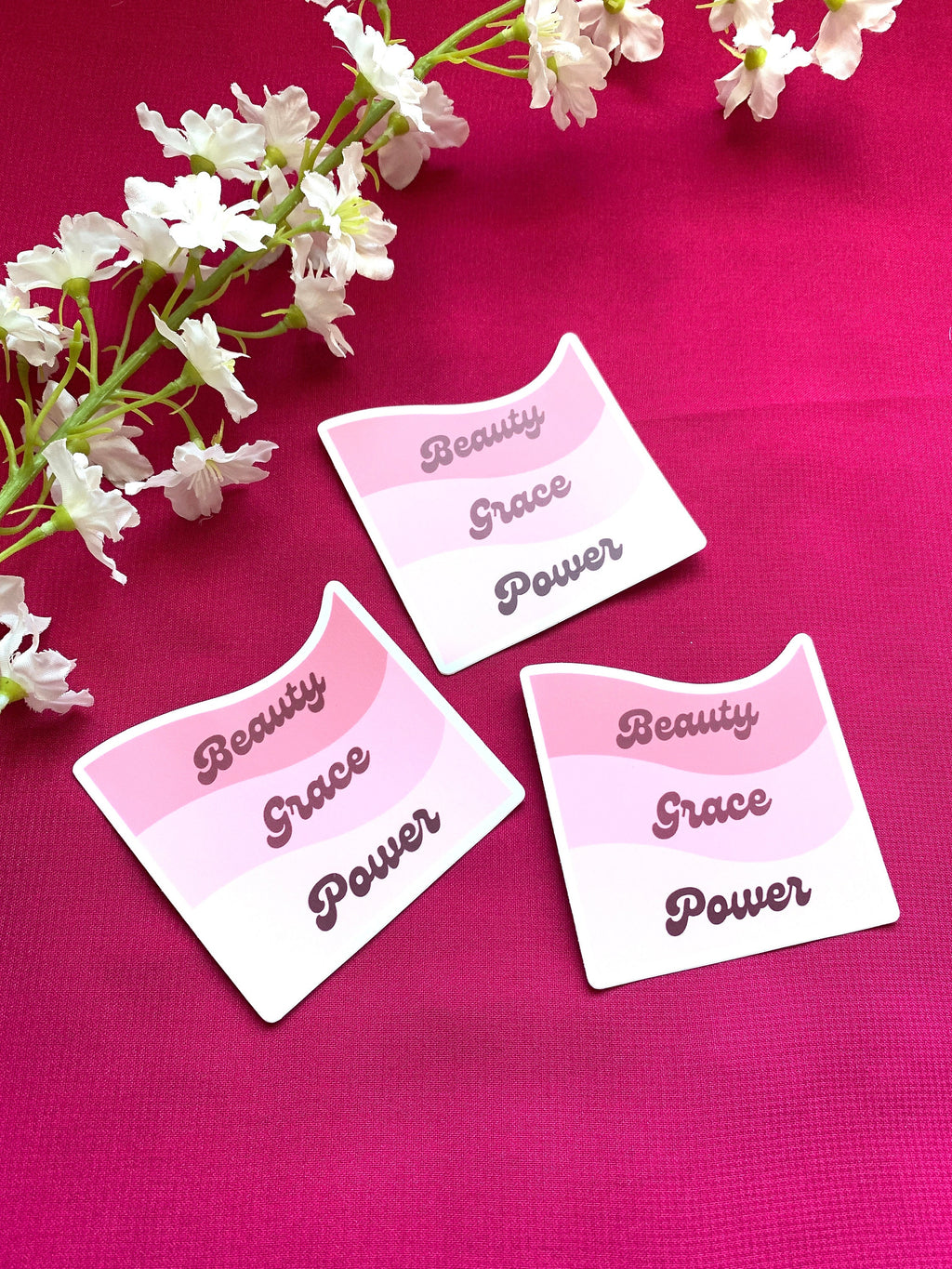 Beauty, Grace, Power Matte Sticker