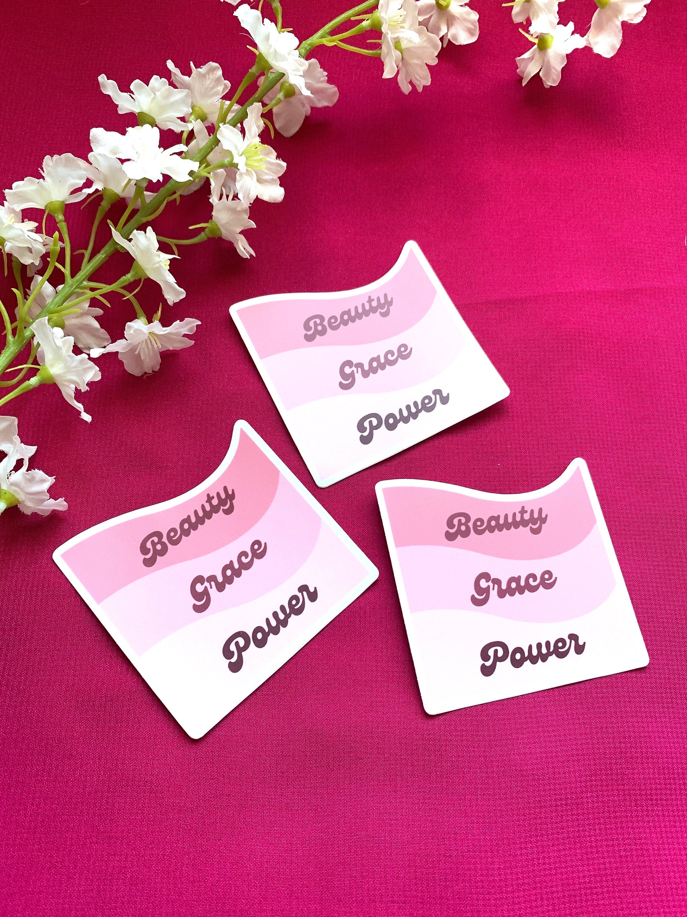 Beauty, Grace, Power Matte Sticker