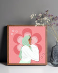 Black Hijabi Floral Art Print