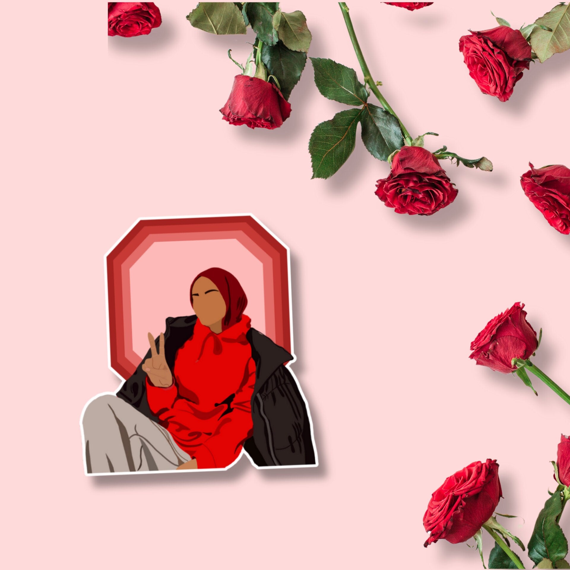 Hoodie Hijabi Matte Sticker