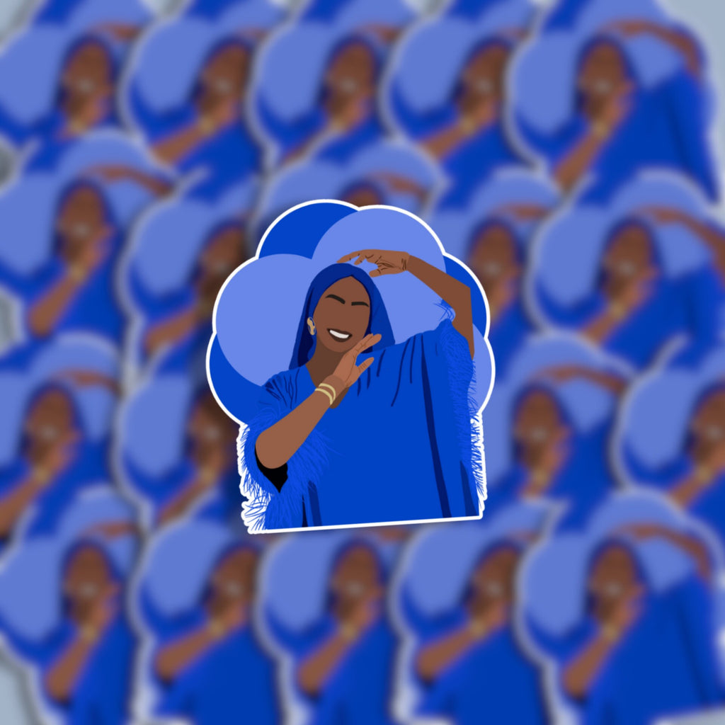 Dark Blue Hijabi Matte Sticker