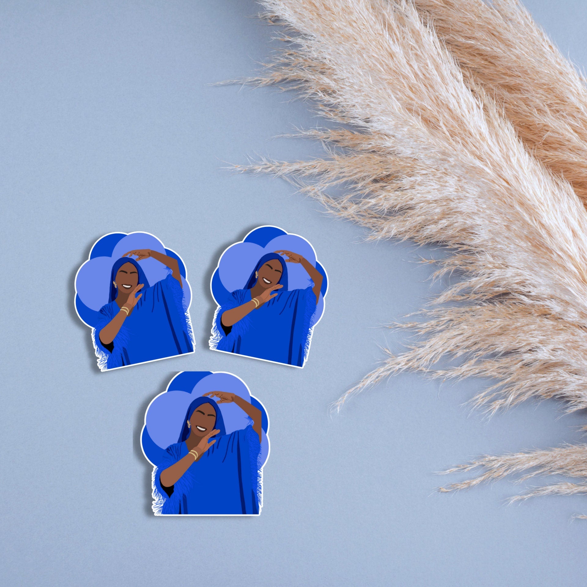 Dark Blue Hijabi Matte Sticker