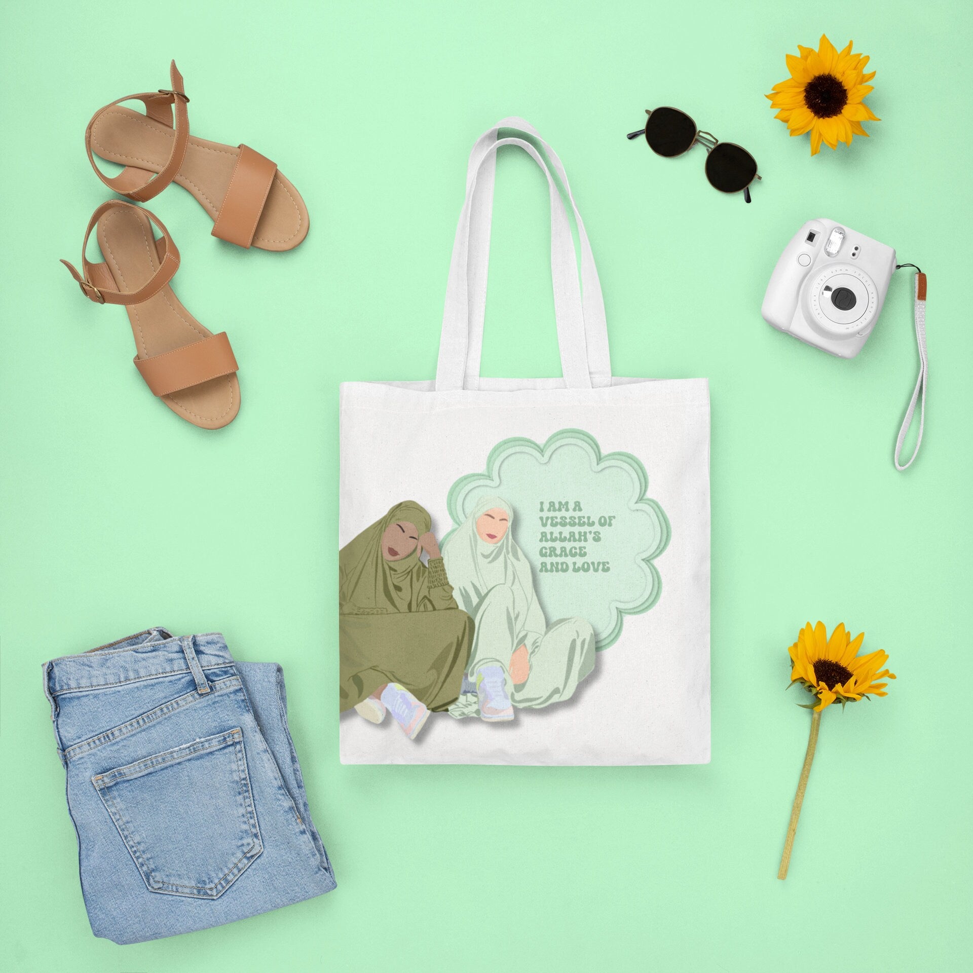 Allah's Love And Grace Cotton Tote Bag