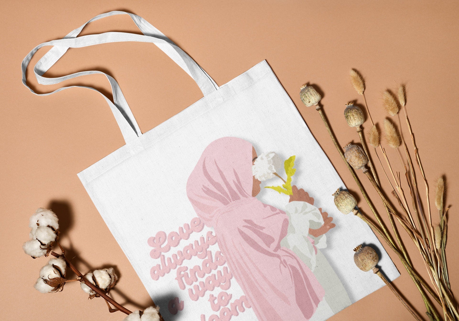 Love Blooms Cotton Tote Bag