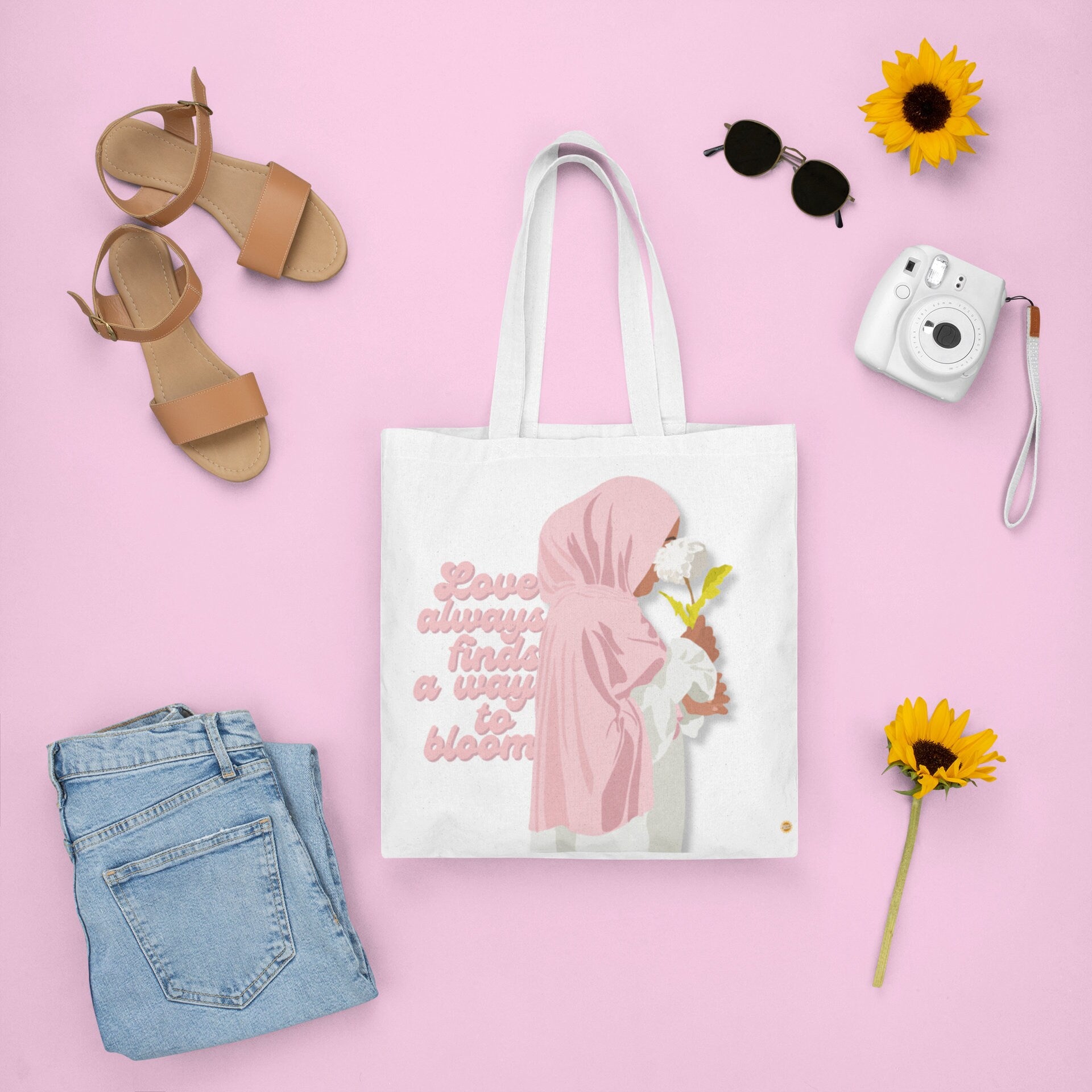 Love Blooms Cotton Tote Bag