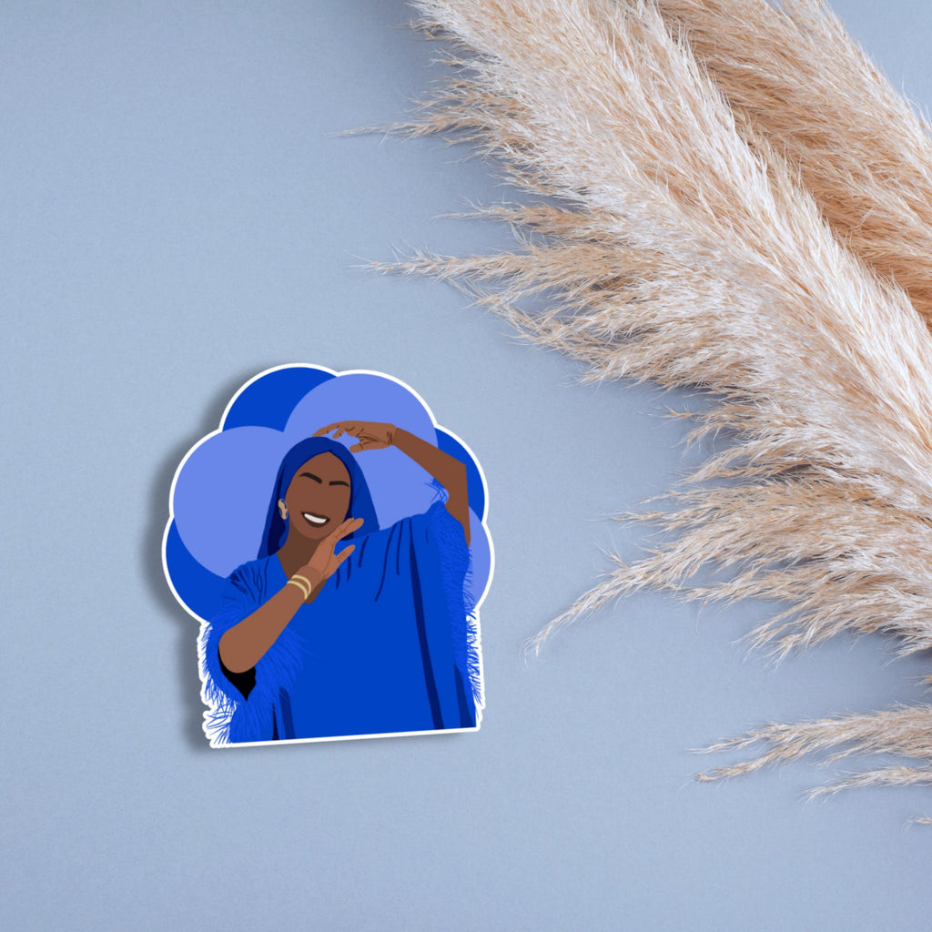 Dark Blue Hijabi Matte Sticker