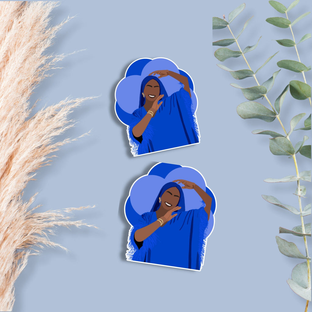Dark Blue Hijabi Matte Sticker