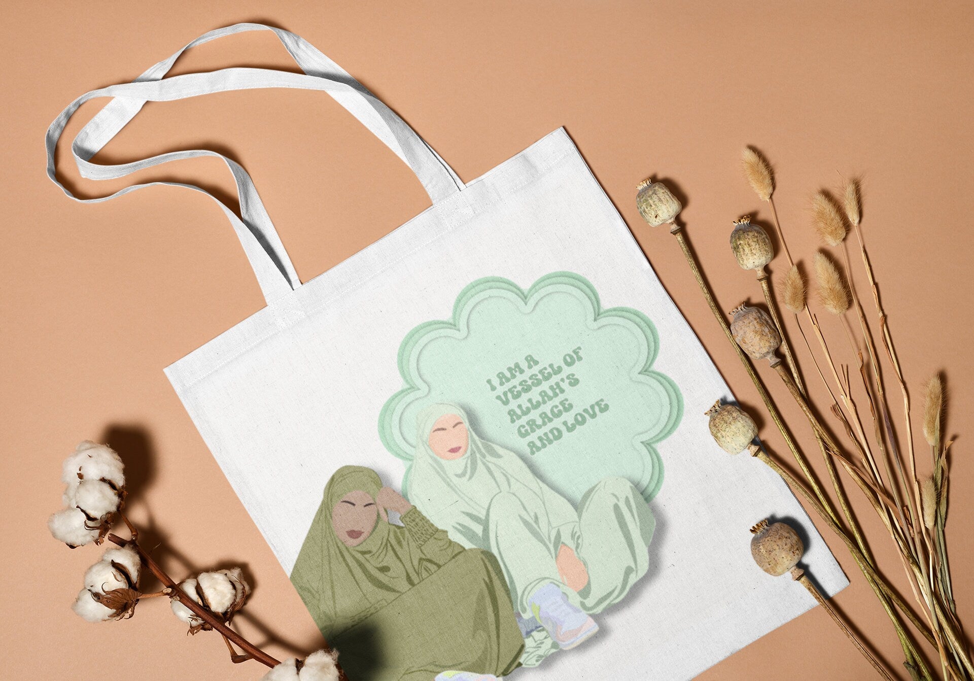 Allah's Love And Grace Cotton Tote Bag