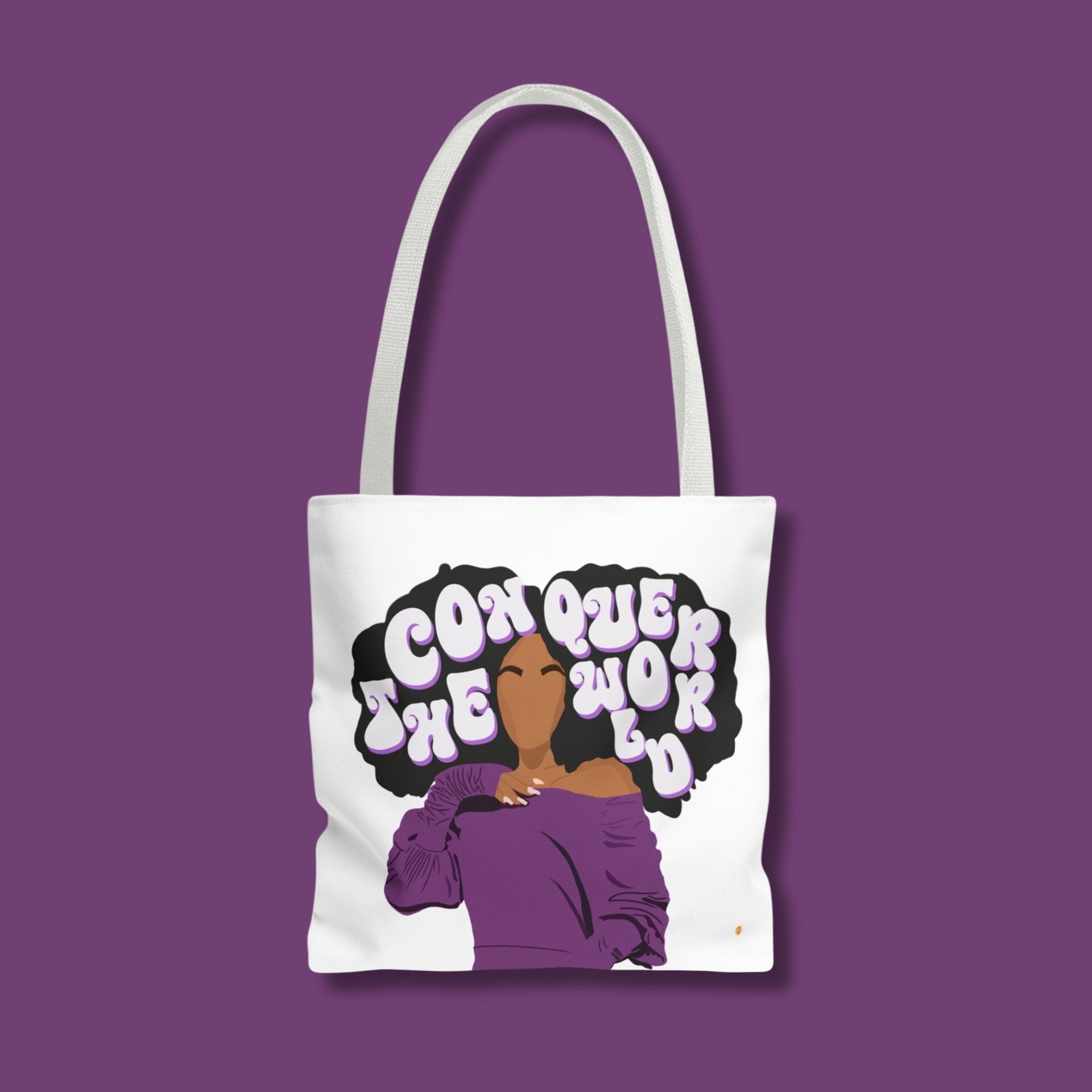 Conquer The World Cotton Tote Bag