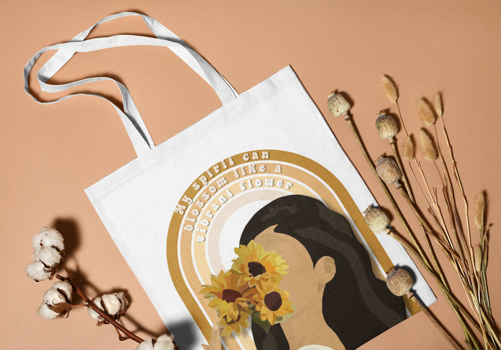 Vibrant Flower Cotton Tote Bag