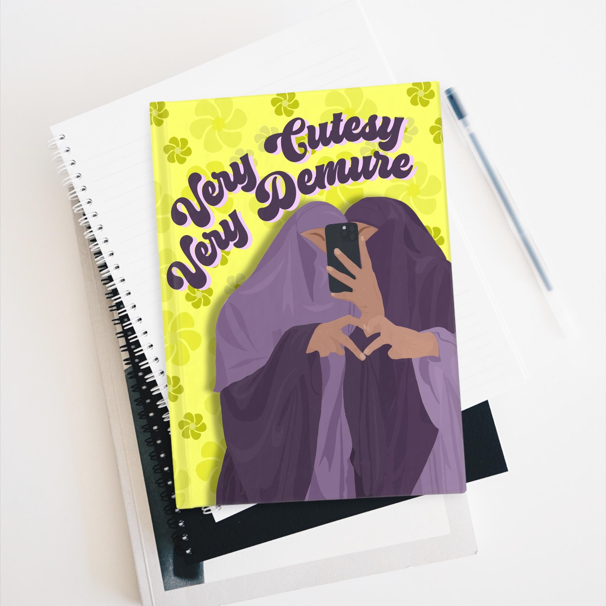 Cutesy Demure Muslim Girls Hardcover Journal