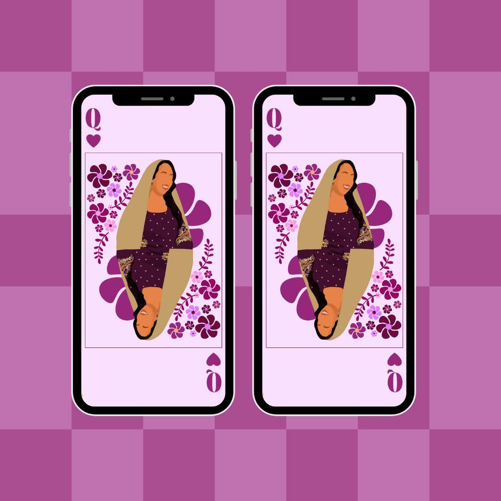 Retro Hijabi Queen iPhone Wallpaper | Groovy Floral Phone Background (Digital Download)