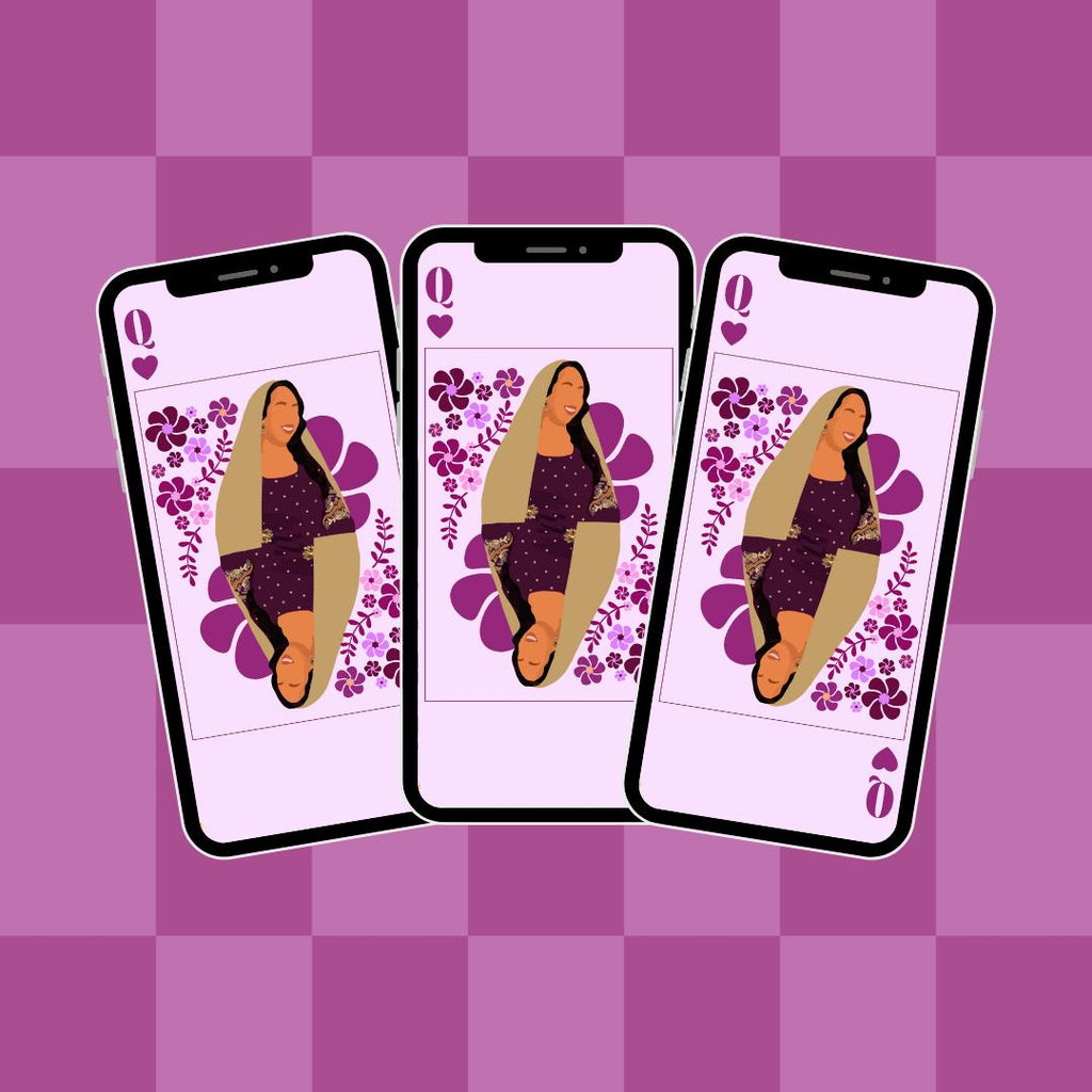 Retro Hijabi Queen iPhone Wallpaper | Groovy Floral Phone Background (Digital Download)
