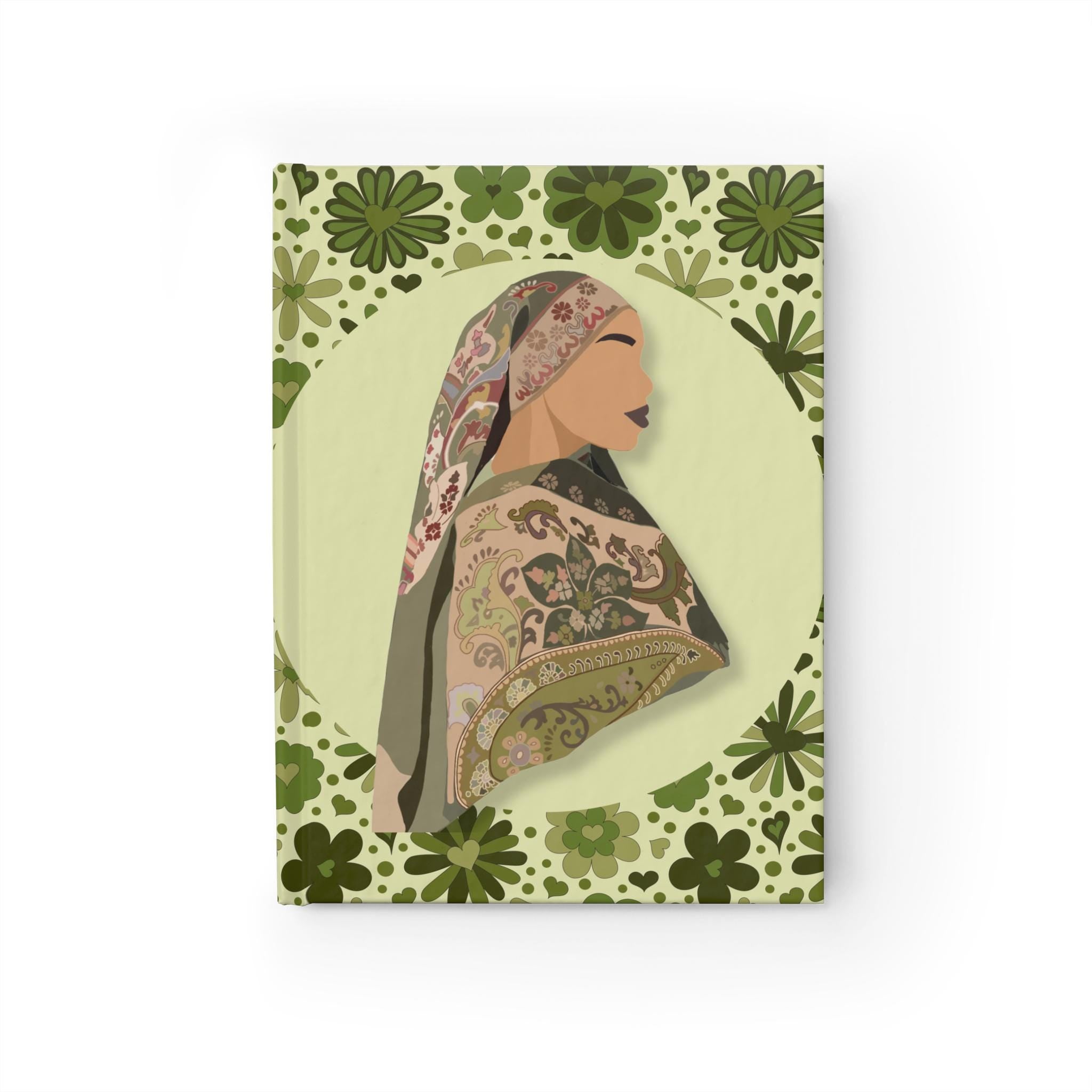 Green Pashmina Hijab Hardcover Journal